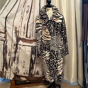 Harve Benard Zebra Print Teddy Jacket Vintage!! Three quarter length